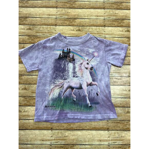 The Mountain Unicorn Castle Kids Purple Tie Dye T-shirt Small - Picture 1 of 6